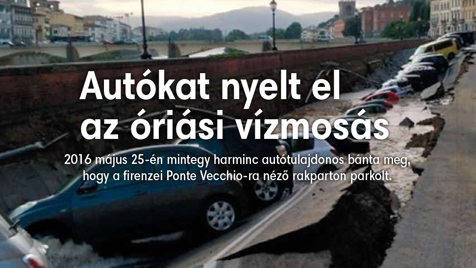 Autókat nyelt el a vízmosás